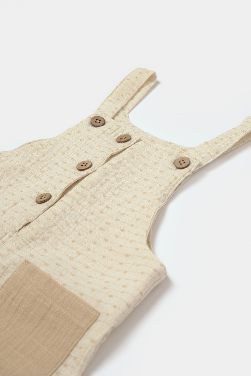 Salopeta cu bretele si buzunar, 100% bumbac - , BabyCosy